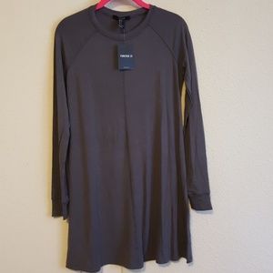 Cute long sleeve t-shirt dress in gray